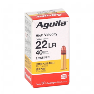 Aguila 22 LR Super Extra High-Velocity 40Gr Copper Plated Solid Point Box of 50 — Go Tenda