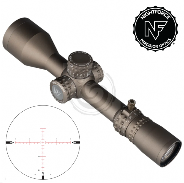 Nightforce NX8 2.5-20x50mm F1 .25 MOA Illum PTL MOAR Dark Earth