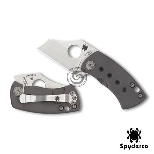 Spyderco Jonathan McNees McBee Folding Knife 1.52" CTS-XHP Wharncliffe Plain Blade, Milled Titanium Handles, Frame Lock - C236TIP C236TIP_Spyderco_McBee_SP21198_1__96717
