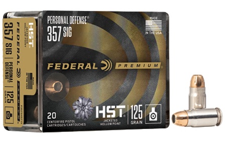 Federal Premium PD 357 Sig 125 Gr HST Jacketed Hollow Point Box of 20