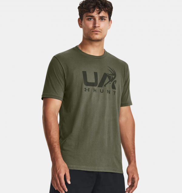 Under Armour Men s UA Antler Hunt Logo T Shirt Marine OD Green Baroque Green
