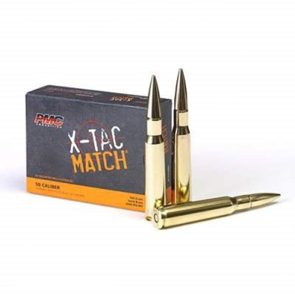 PMC X-TAC Match 50 BMG Ammunition 740gr Solid Brass Box of 10