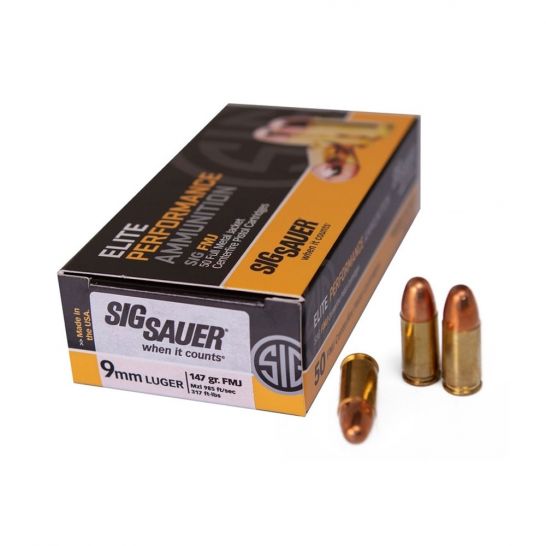 Sig Sauer Elite 9mm 147 Gr FMJ Box of 50