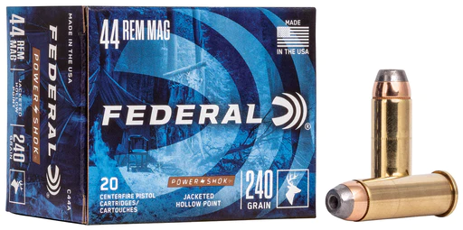 Federal Power-Shok 44 Rem Mag 180 Gr Jacketed Hollow Point Box of 20