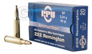Prvi PPU 222 Rem 50 Gr SP Ammunition Box of 20 — Go Tenda