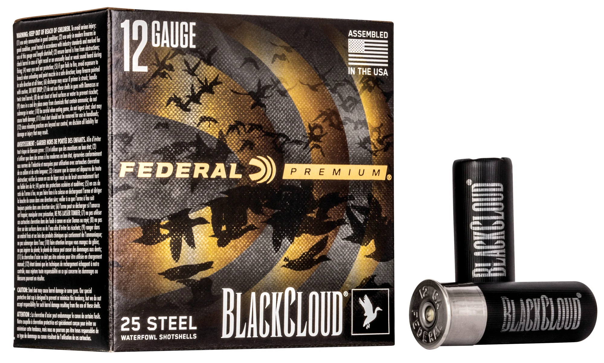 Federal Black Cloud Waterfowl 12Ga, 2-3/4″, 1-1/8oz #2 Steel Shot Box of 25 — Go Tenda