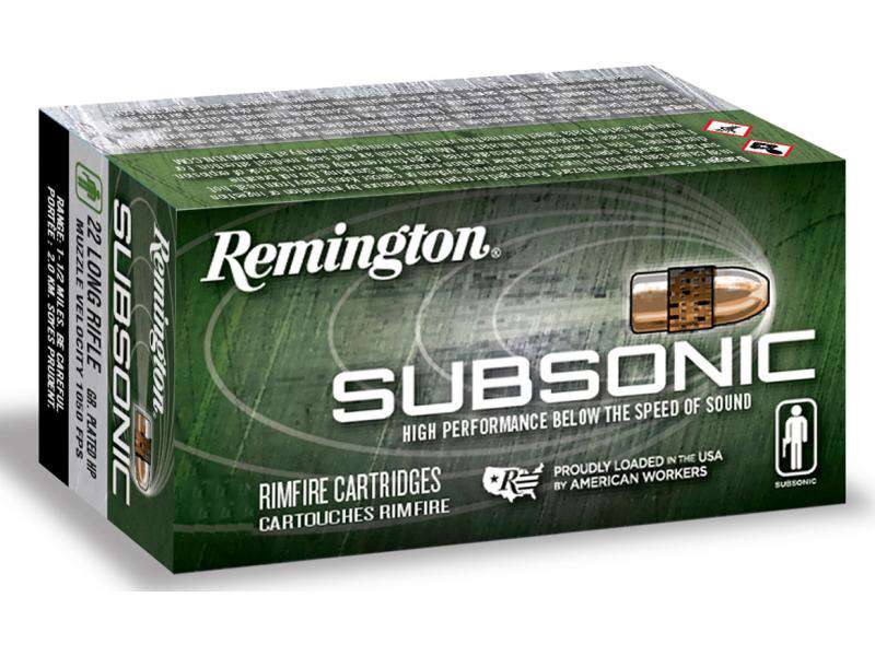Remington Subsonic 22LR 40Gr Copper Plated HP Box of 100