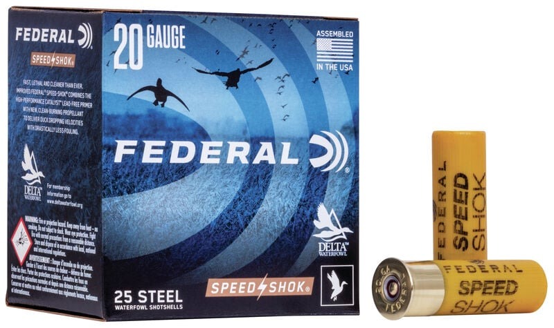 Federal Speed-Shok 20 Ga 2-3/4″ 3/4oz #6 Shot Steel Box of 25 — Go Tenda