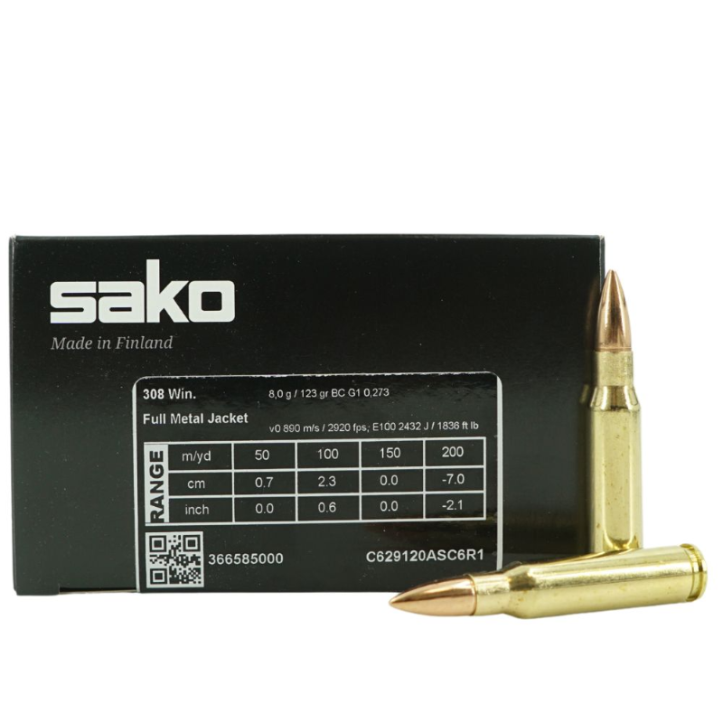 Sako Range Speedhead 308 Win 123 Gr FMJBT Box of 50 — Go Tenda