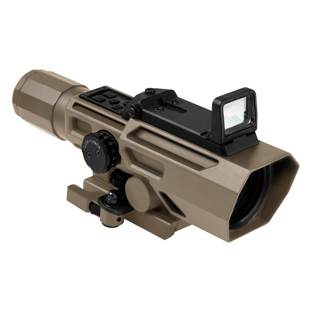 VISM ADO 3-9x42 P4 Sniper Scope w/ Flip Up Red Dot - Tan | Buy in