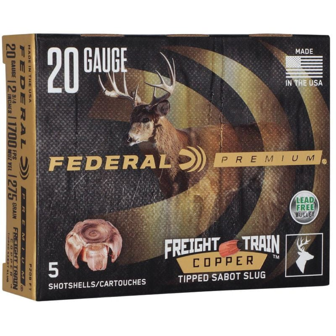 Federal Freight Train 20 Ga, 2-3/4″, 275 Gr Copper Sabot Slug Box of 5 — Go Tenda