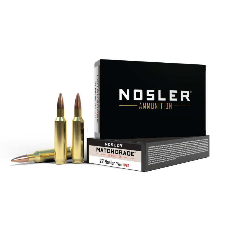Nosler Match Grade 22 Nosler 77 Gr Custom Competition HPBT Box of 20 — Go Tenda