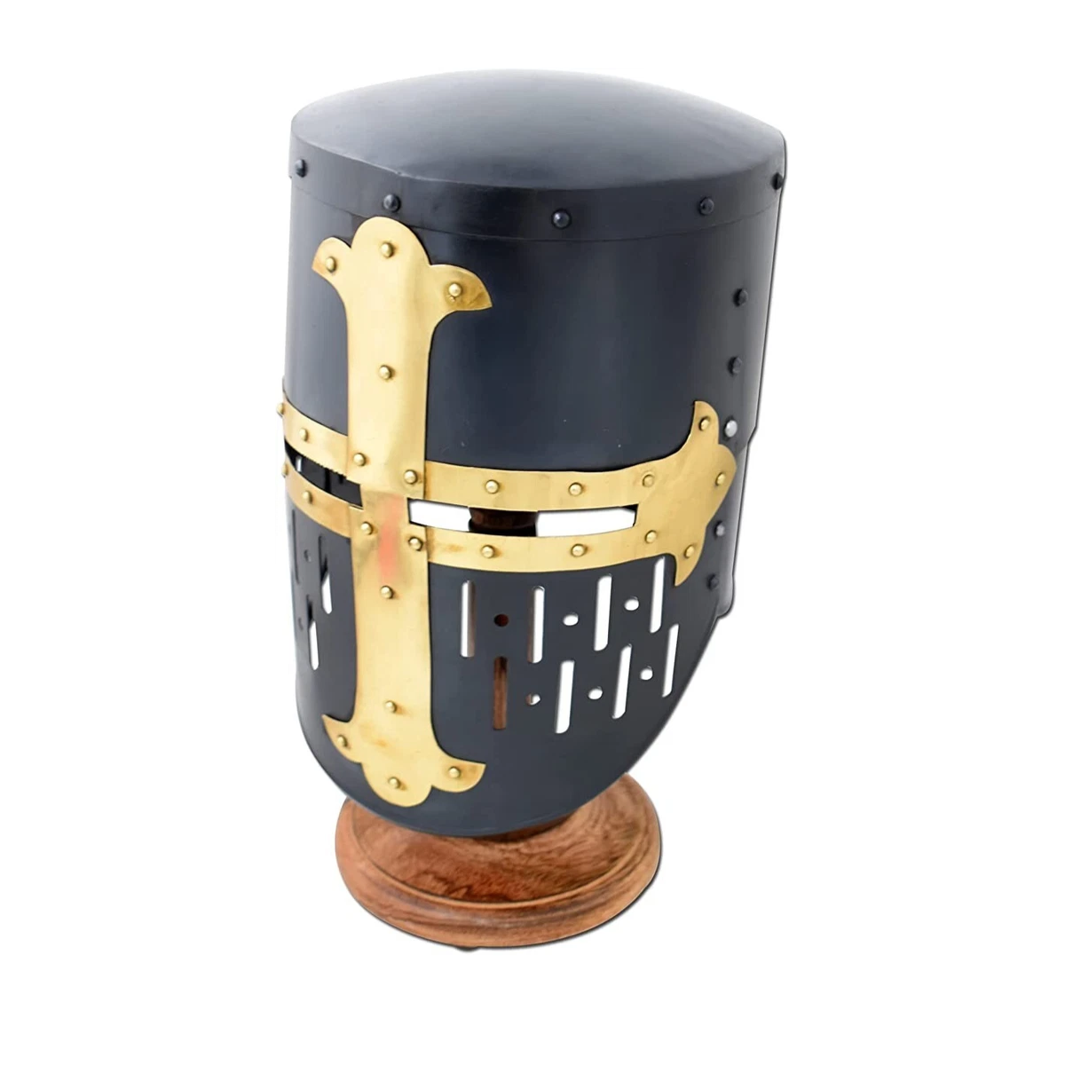 Medieval Warrior – Templar Brass Crusader Helmet Knights Helmet