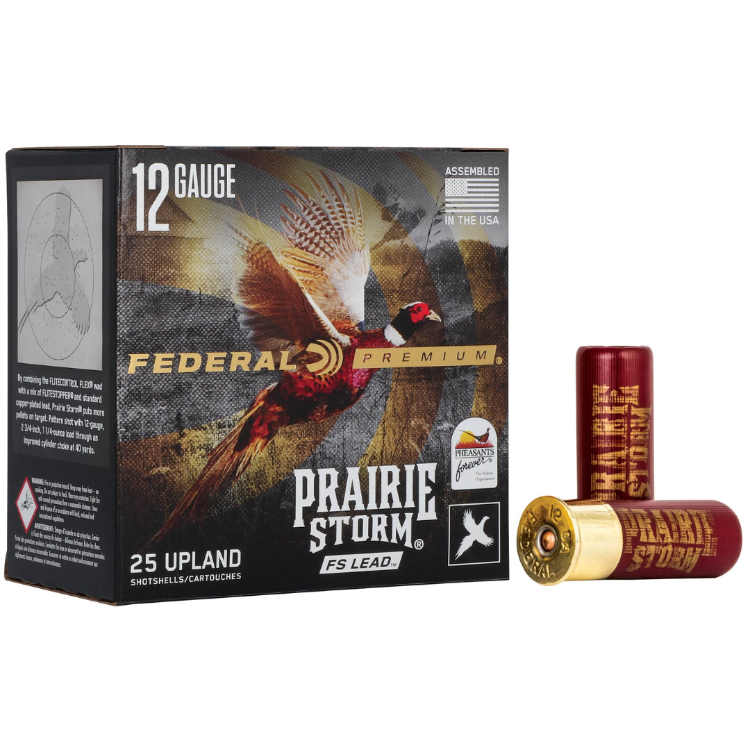 Federal Prairie Storm FS 12 Ga 2-3/4″ 1-1/4 oz #4 Lead Shot Box of 25 — Go Tenda