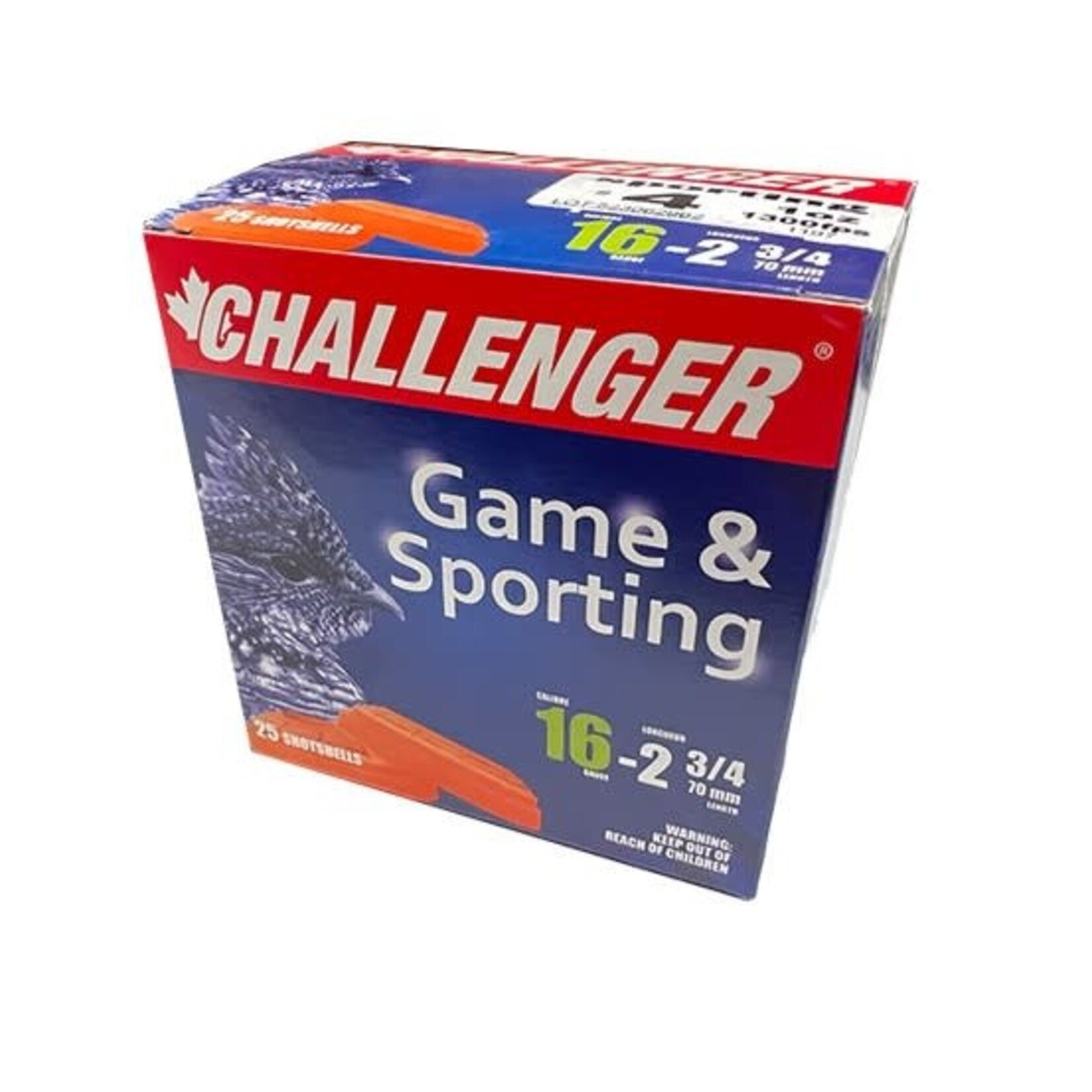 Challenger Sporting Target Load 16 Ga, 2-3/4″, 1oz, #4 Box of 25 — Go Tenda