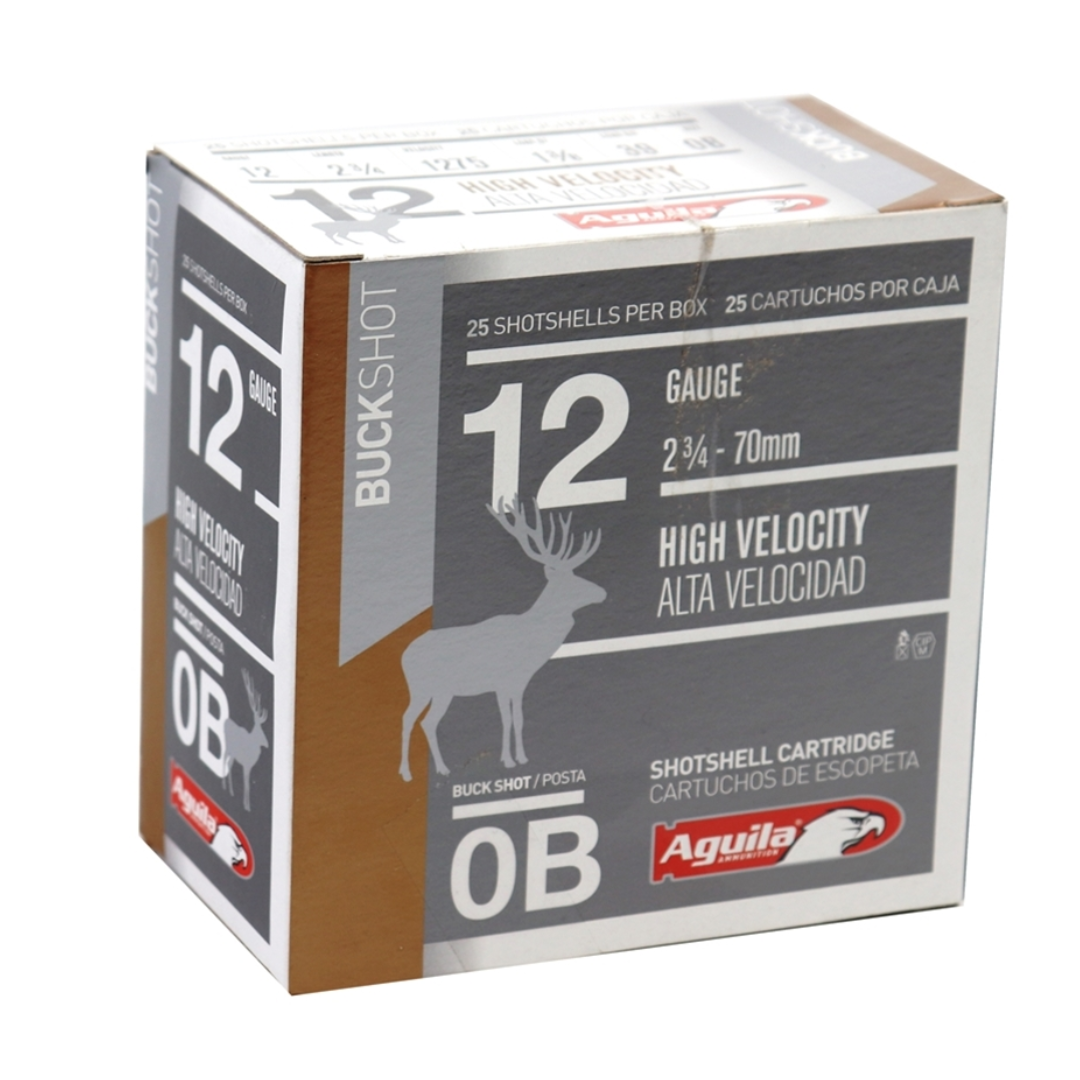 Aguila High Velocity 12 Ga, 2-3/4″, 1-3/8 oz #0 Buckshot Box of 25 — Go Tenda