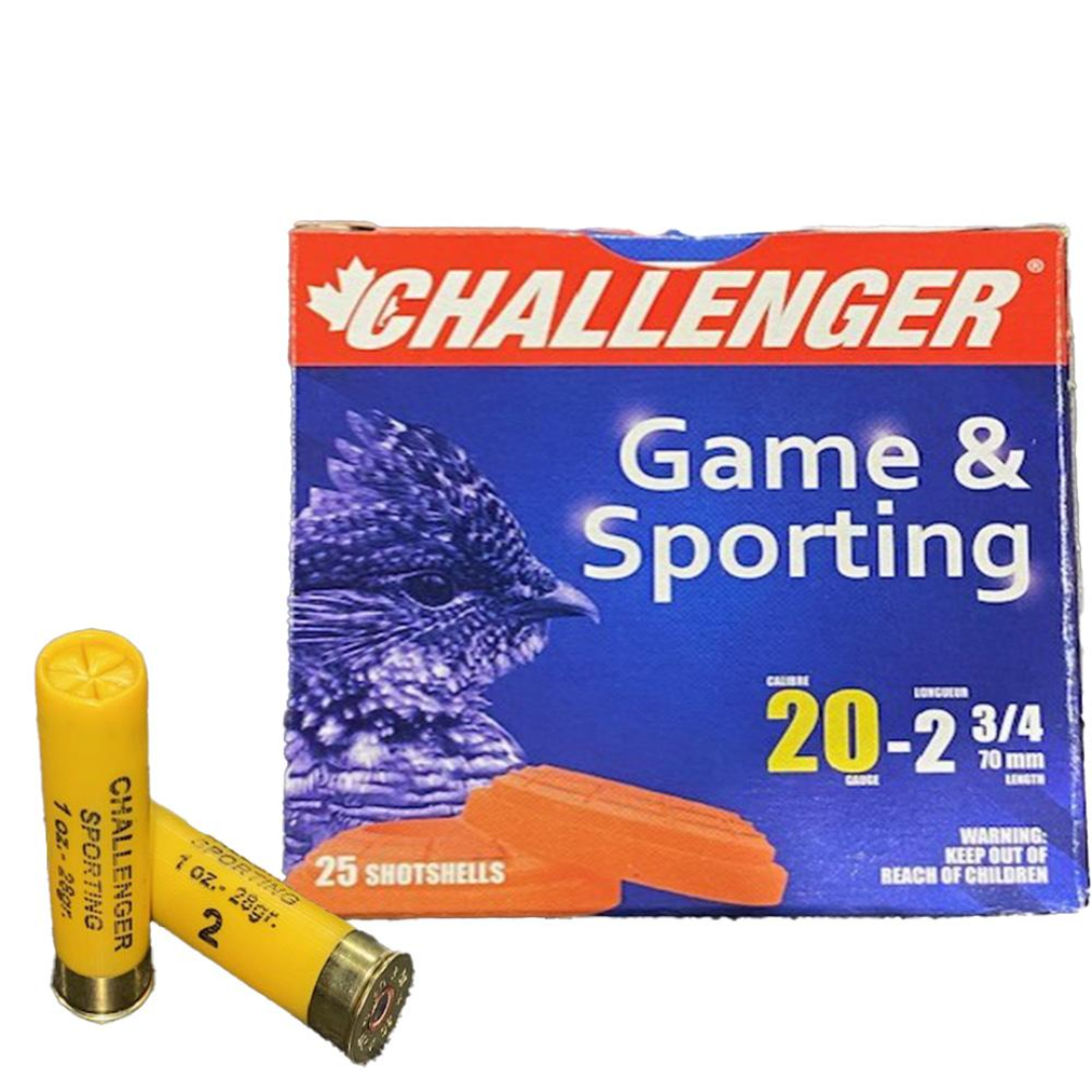 Challenger High Brass Magnum 20 Ga, 2-3/4″, 1oz #2 Box of 25 — Go Tenda