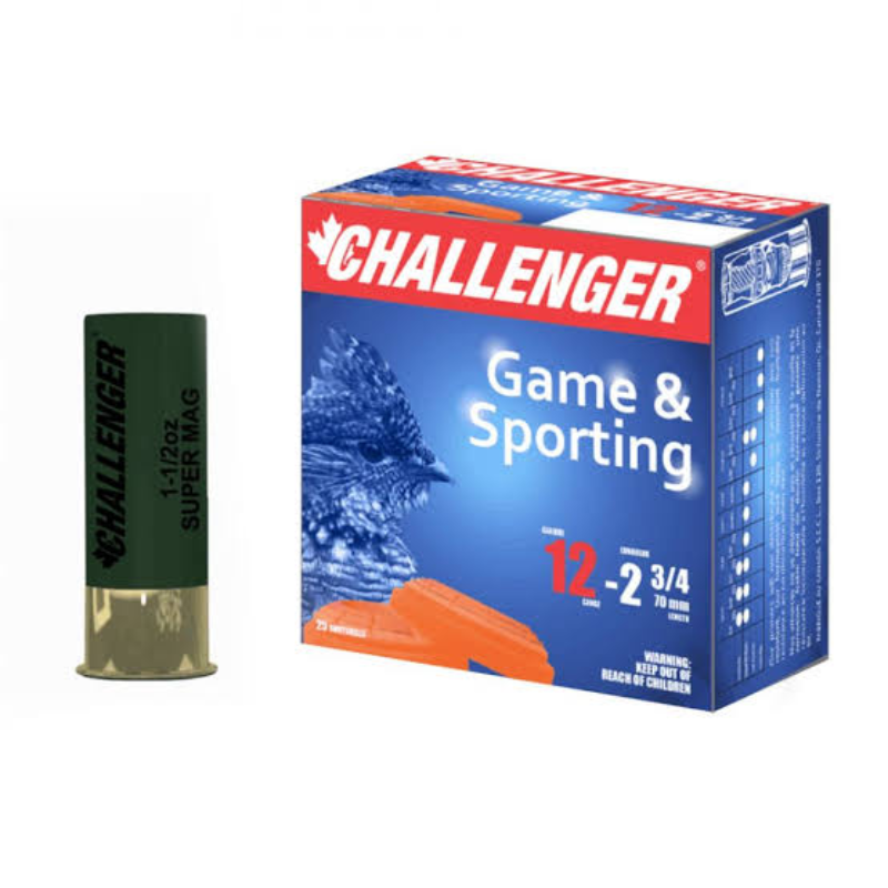 Challenger Super Magnum 12 Ga, 2-3/4″, 1-1/2oz, #4 Box of 25 — Go Tenda