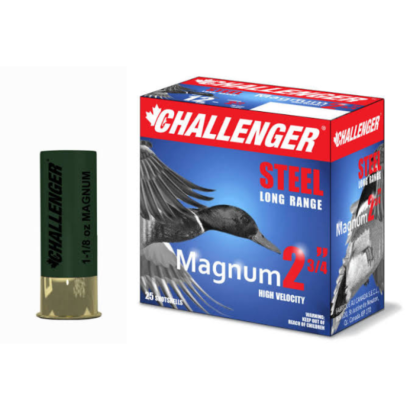 Challenger Steel Magnum 12 Ga, 2-3/4″, 1-1/8oz, #BB Box of 25 — Go Tenda