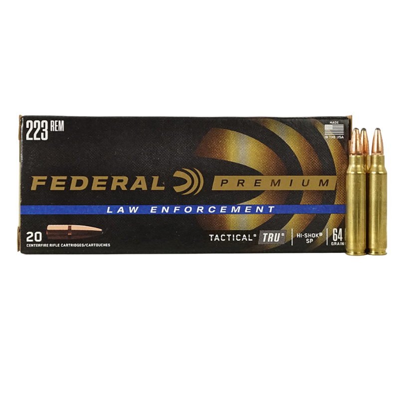 Federal Law Enforcement Tactical TRU 223 Rem 64 Gr Hi-Shok SP Box of 20 — Go Tenda