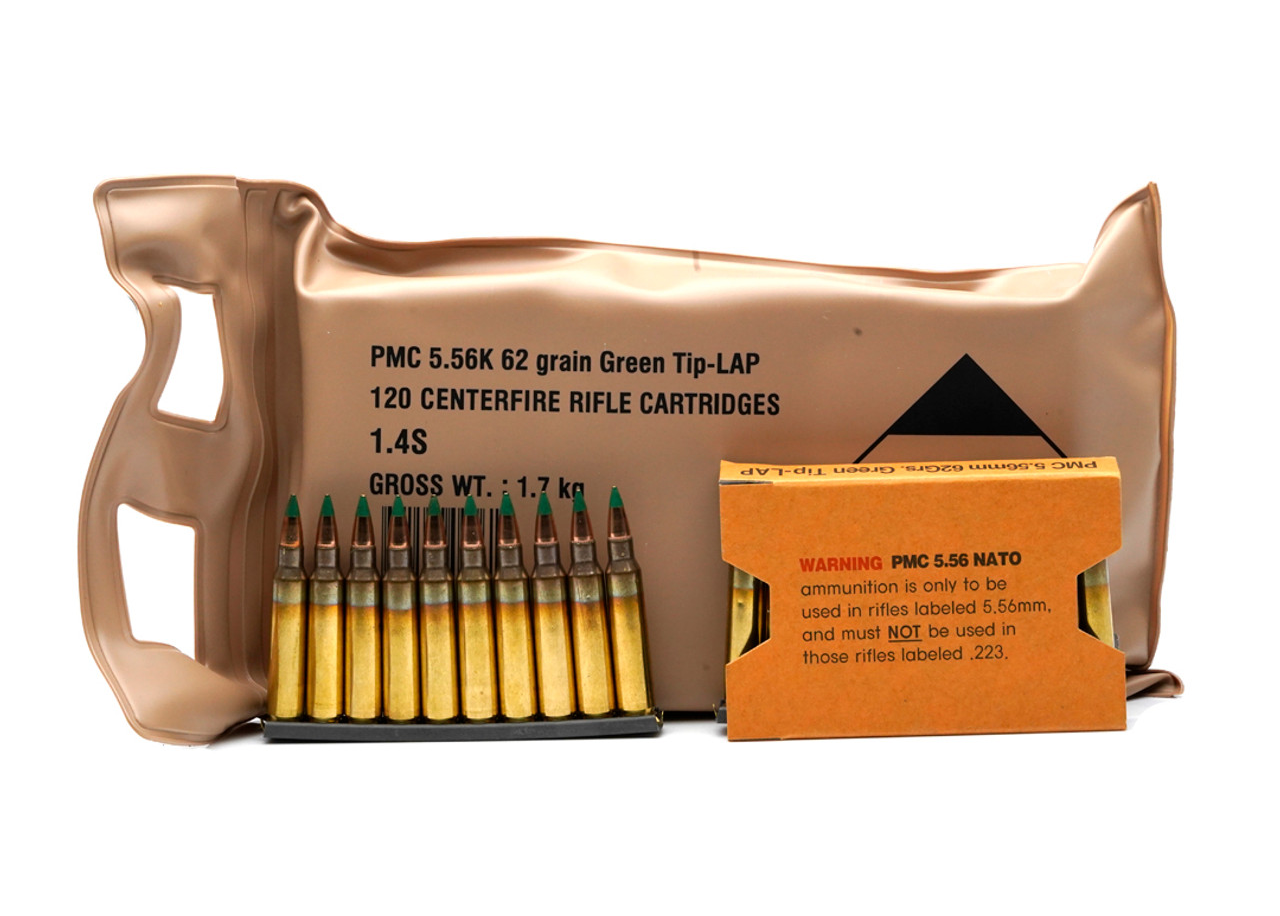 PMC X-Tac M855 5.56 NATO 62 Gr Green Tip Ammunition Battle Pack of