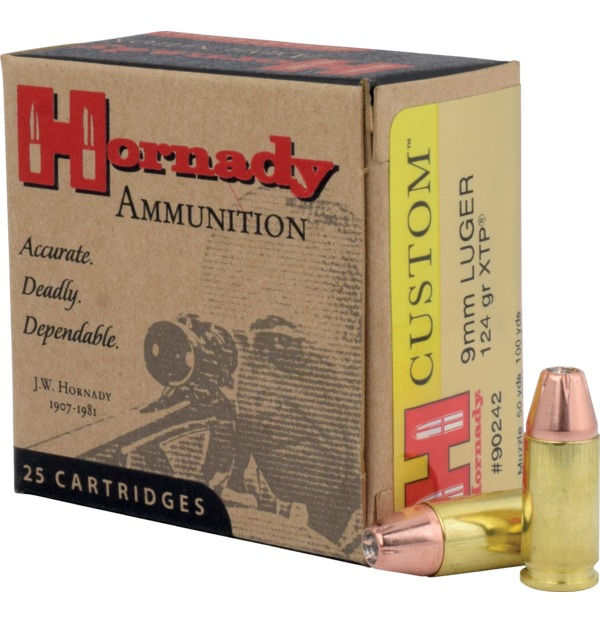 Hornady Custom 9mm Luger 124 Gr XTP, Box of 25 — Go Tenda