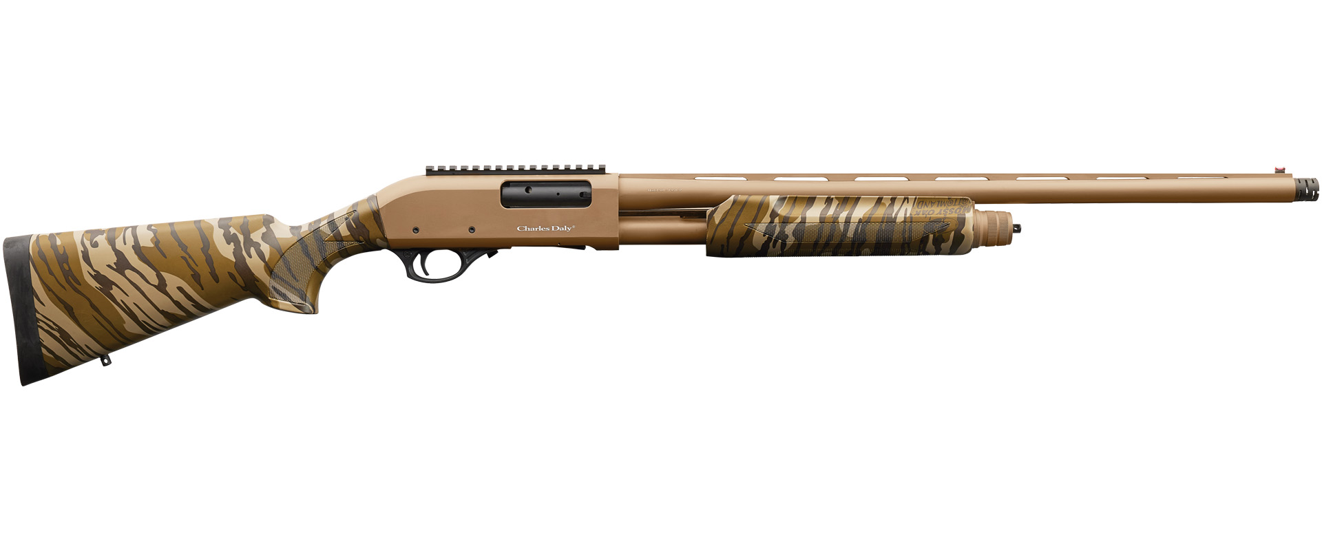 Charles Daly 301 Pump Field 12 Ga ­3″ FDE/Mossy Oak B — Go Tenda