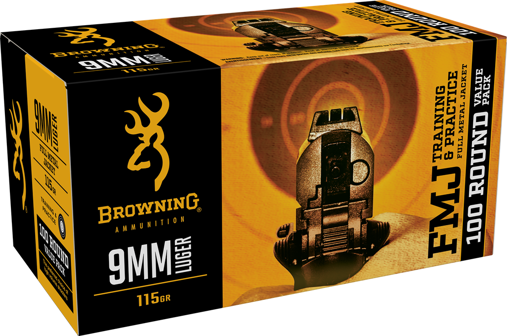 Browning 9mm Luger 115 Gr FMJ Value Pack of 100 — Go Tenda