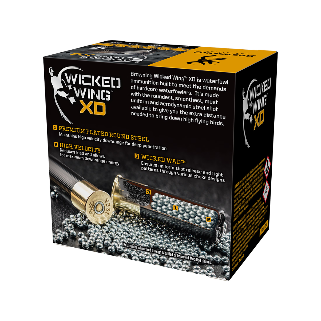 Browning Wicked Wing XD 12 Ga, 3-1/2″, 1-1/2 oz #BB Shot Box of 25 — Go Tenda