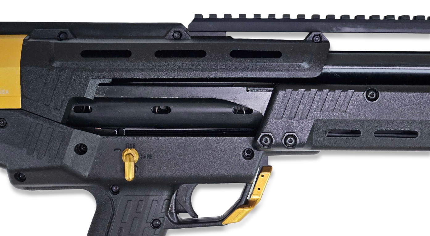 Consignment – Standard Manufacturing DP-12 Double Barrel Pump Action Shotgun 12 Ga Black Gold, MINT CS-186 C