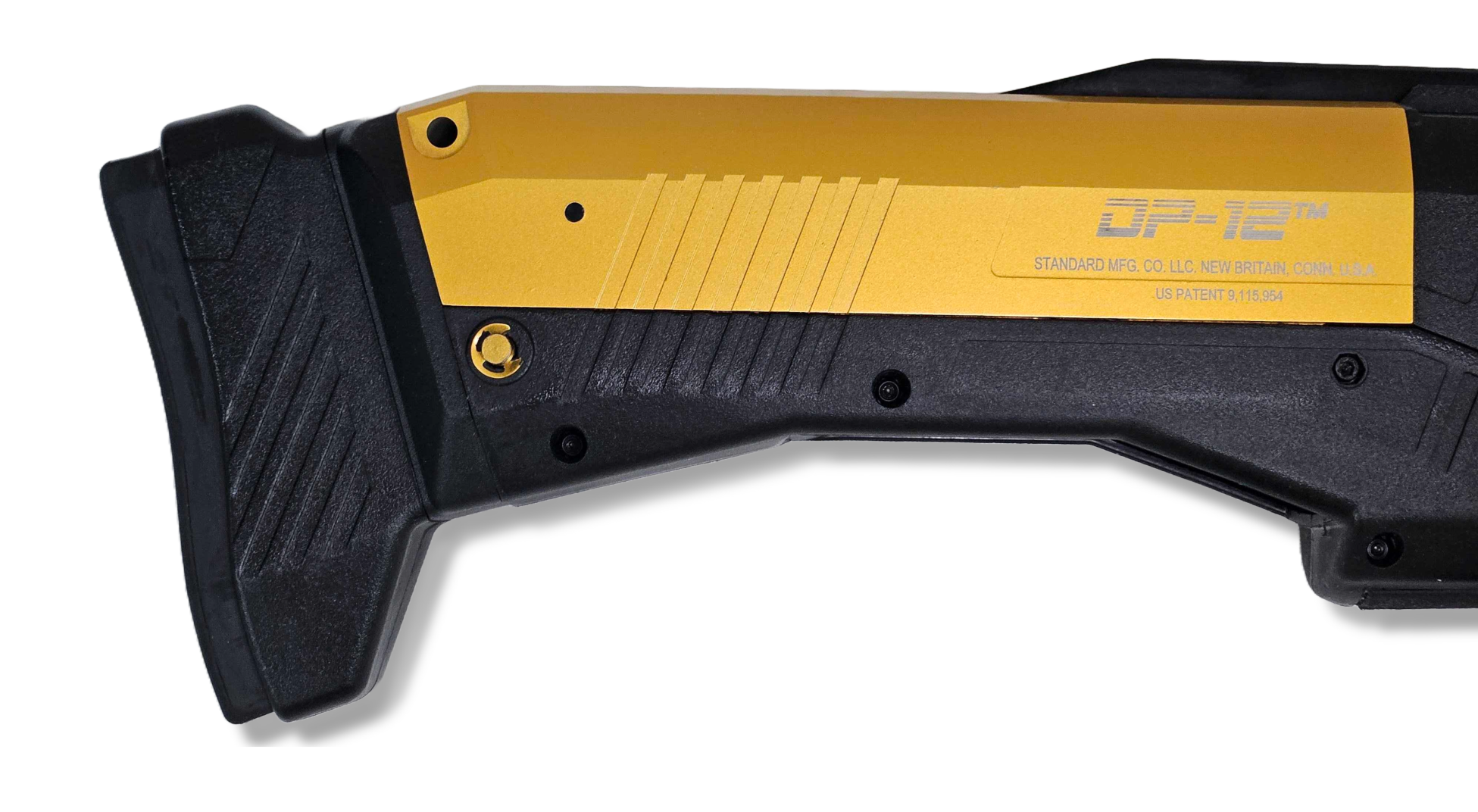 Consignment – Standard Manufacturing DP-12 Double Barrel Pump Action Shotgun 12 Ga Black Gold, MINT CS-186 D