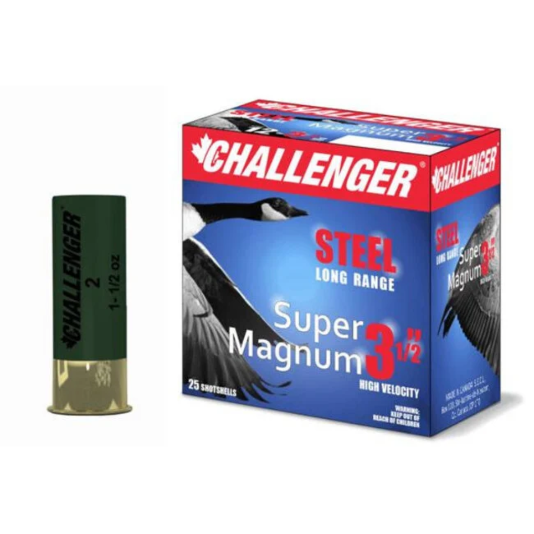 Challenger Steel Super Magnum 12 Ga, 3-1/2″, 1-1/2oz, #2 Box of 25 — Go Tenda
