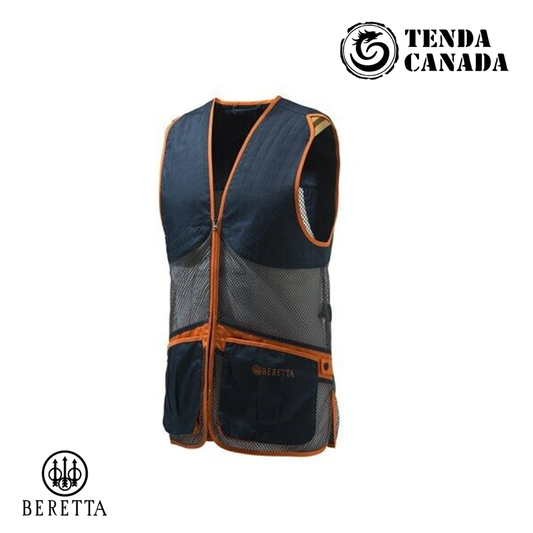 Beretta Full Mesh Shooting Vest – Blue Total Eclipse & Grey | Buy