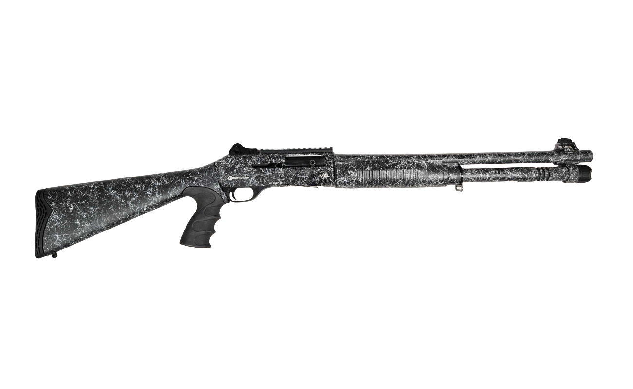Hunt Group MX4 Sport Semi-Auto 12 Ga 3″ Cham 18.5″ Barrel Shotgun White Webbing — Go Tenda