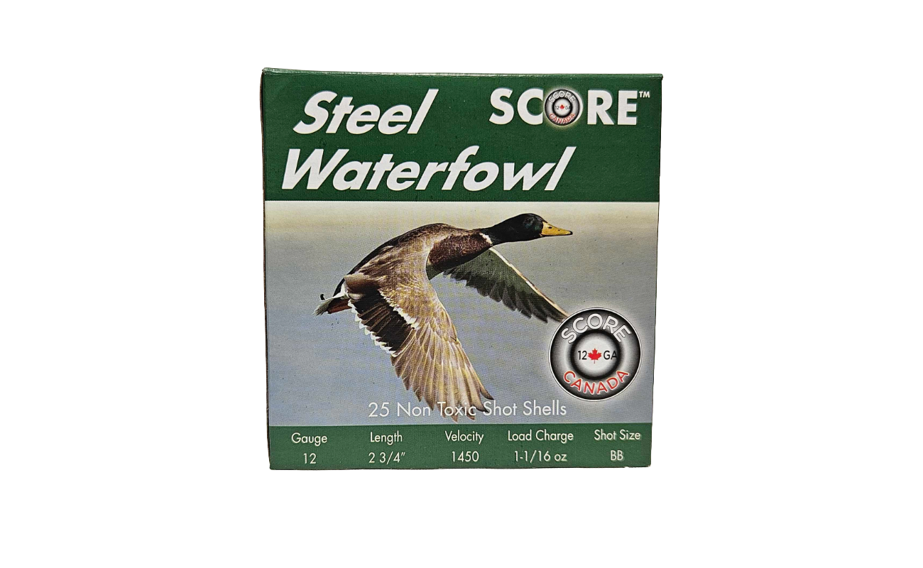 SCORE Steel Waterfowl 12 Ga 2-3/4″ 1450 FPS #BB Shot Shells Box of 25 — Go Tenda