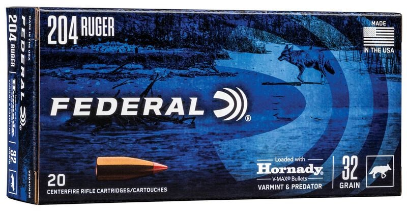 Federal Varmint & Predator 204 Ruger 32 Gr Hornady V-Max Box of 20 — Go Tenda