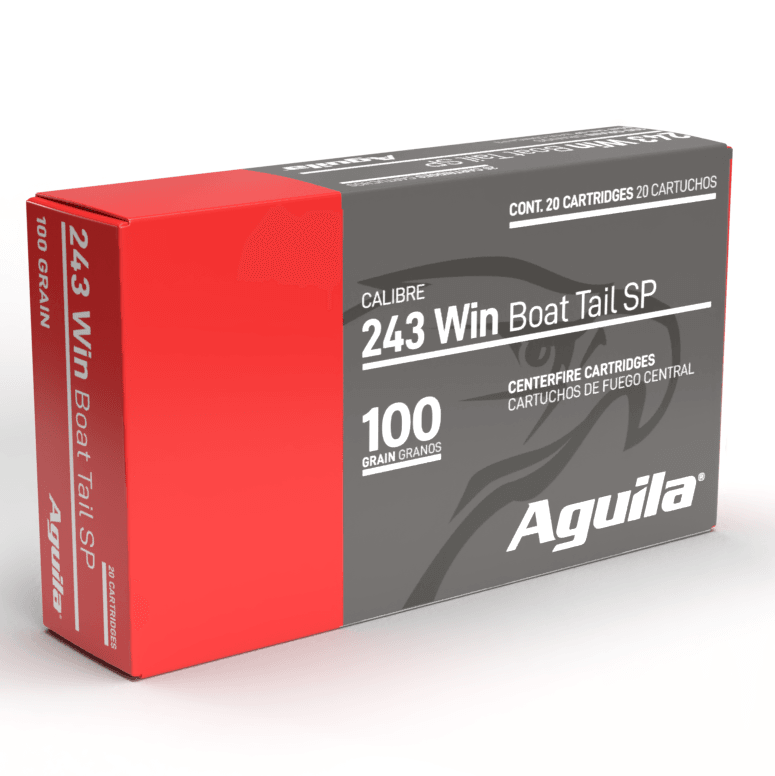 Aguila Ammunition 243 Win 100 Gr Boat Tail SP Box of 20 — Go Tenda