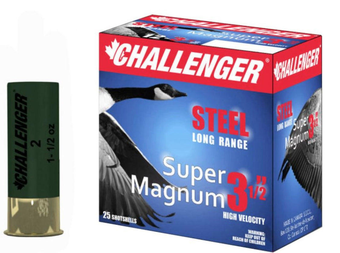 Challenger Steel Super Magnum 12 Ga 3-1/2″ 1-1/2oz BBB Box of 25 — Go Tenda