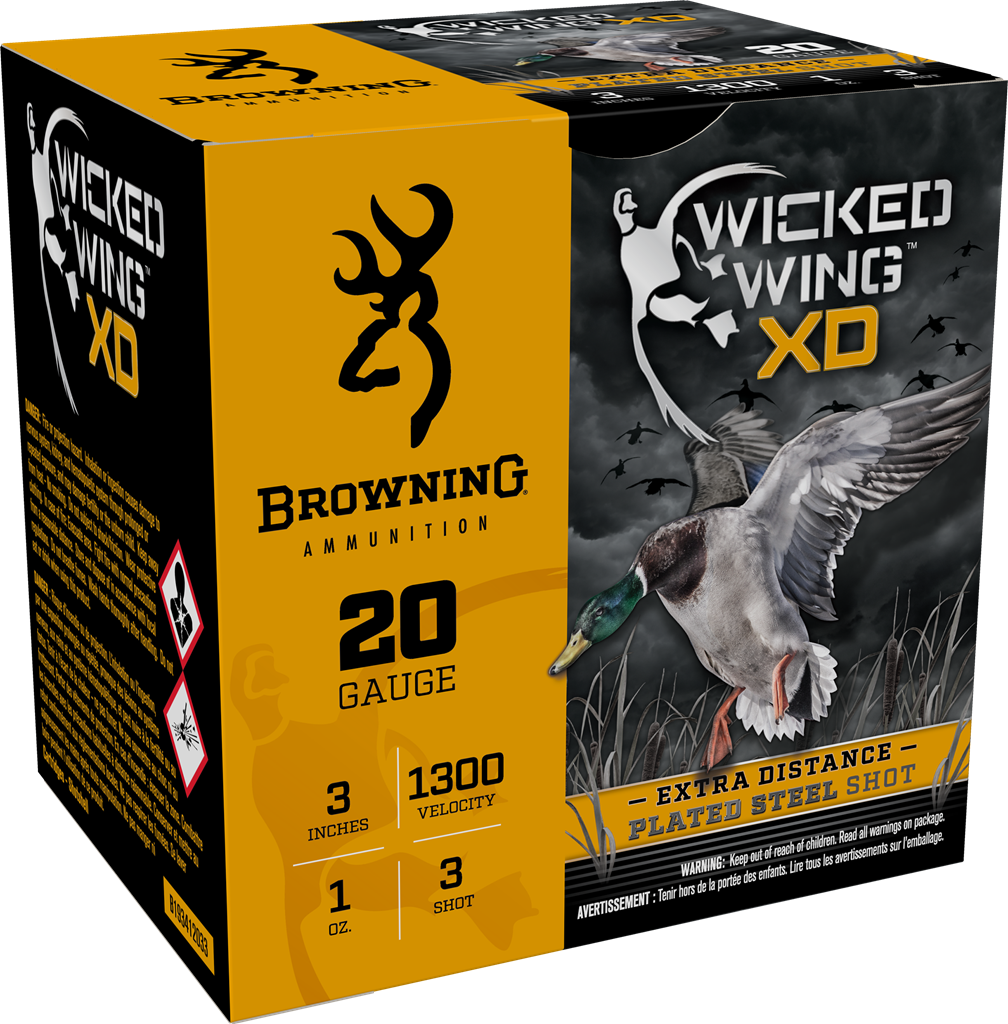 Browning Wicked Wing XD 20 Ga, 3″, 1 oz #3 Shot Box of 25 — Go Tenda
