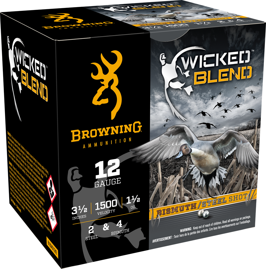 Browning Wicked Blend 12 Ga 3.5″ 1-1/2oz #2 & #4 Box of 25 — Go Tenda