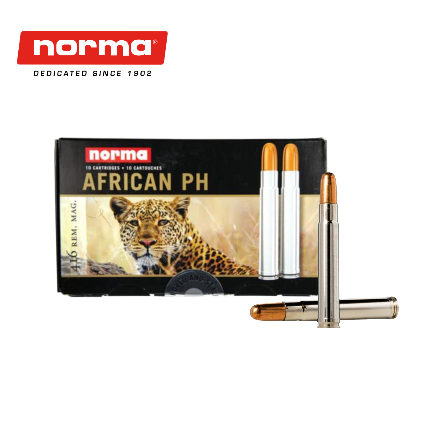 Norma 416 Rem Mag 450 Gr African PH FMJ Woodleigh Box of 10 — Go Tenda