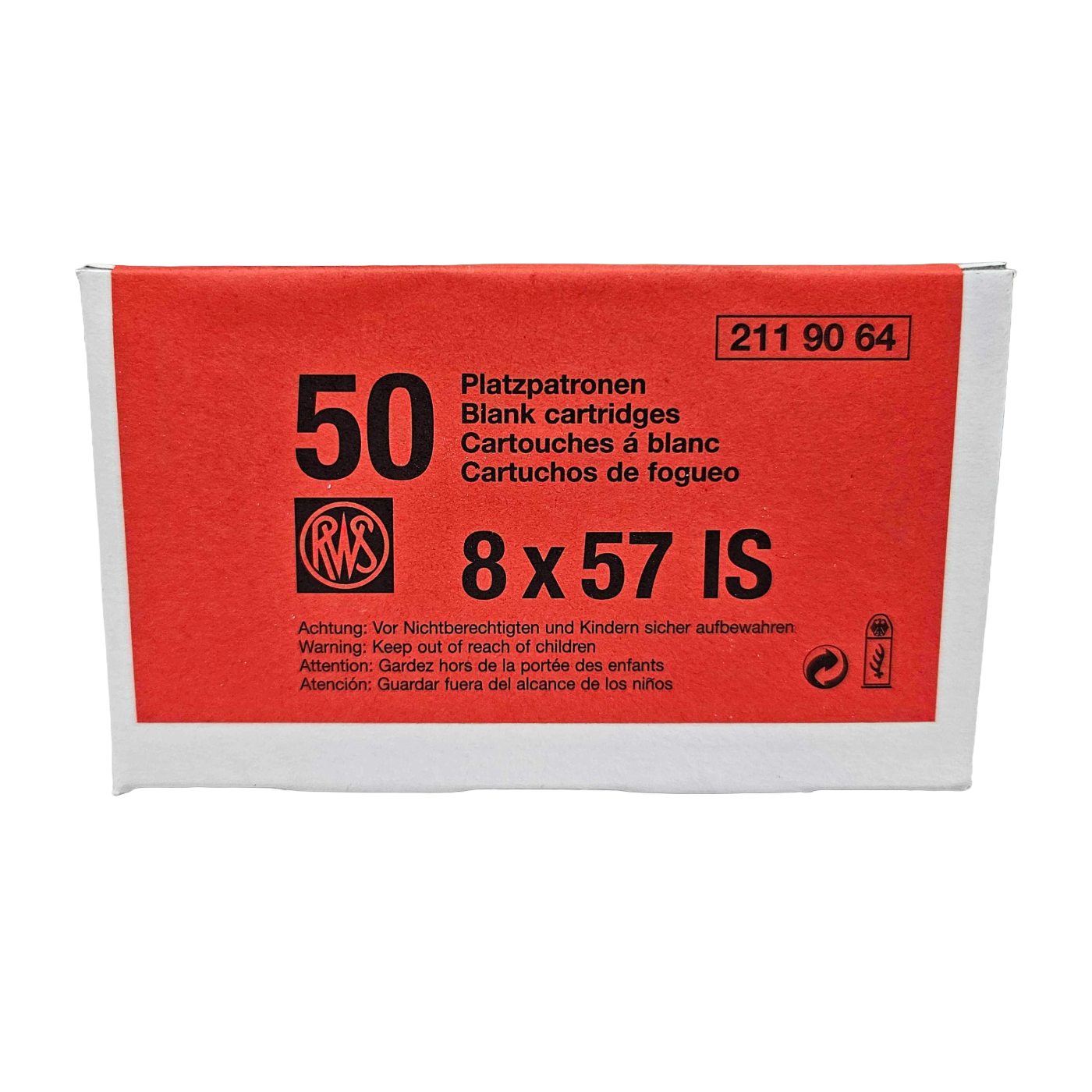 RWS 8×57 IS Blank Platzpatronen Box of 50 | Buy in Canada | Gotenda