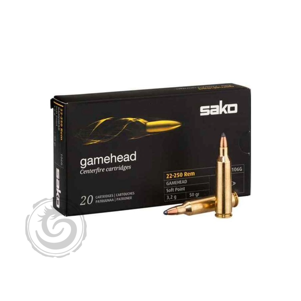 Sako Gamehead 22-250 Rem 55 Gr SP Box of 20 — Go Tenda