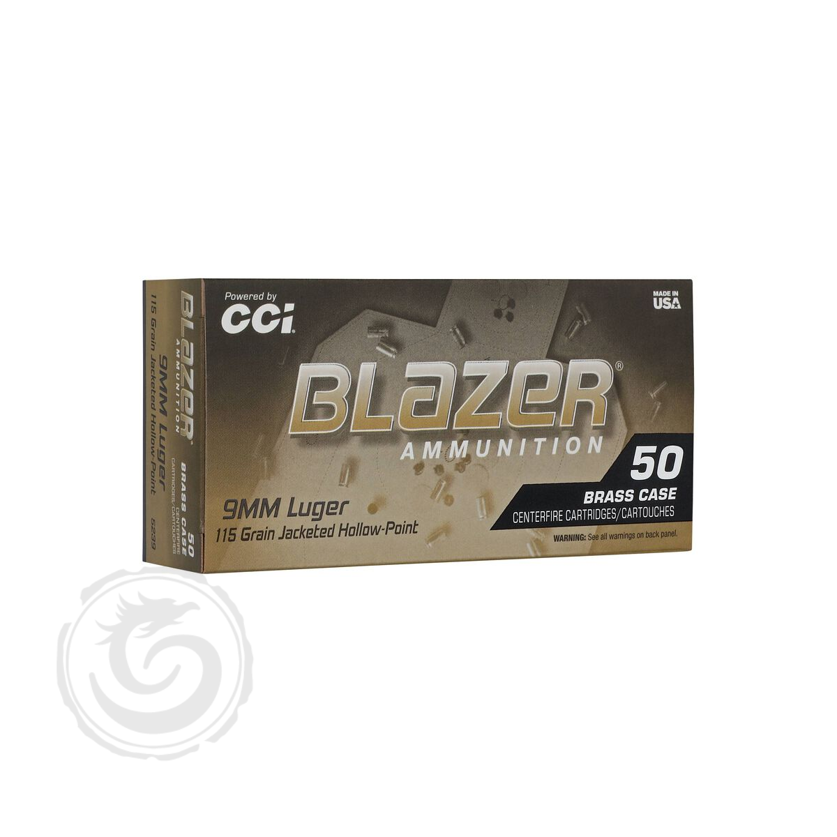 CCI Blazer Brass 9mm Luger 115 Gr JHP Box of 50