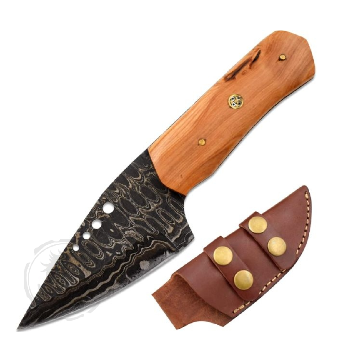 Old Ram Full Tang Real Damascus Steel Hunting Knife