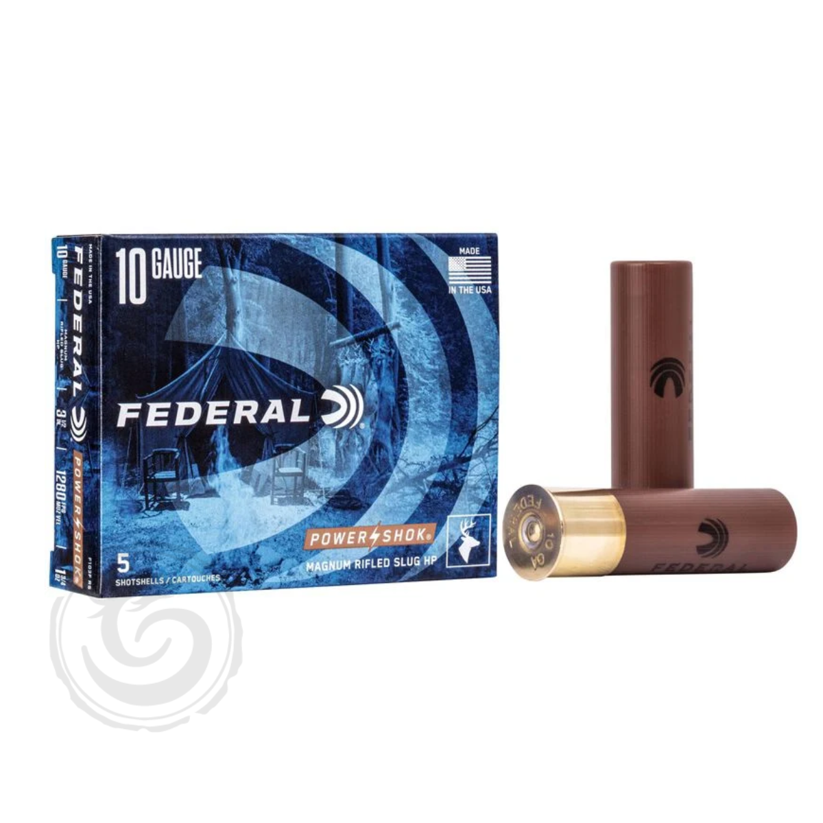 Federal Power-Shok 10 Ga 3-1/2″ 1-3/4oz HP Rifled Slug Box of 5