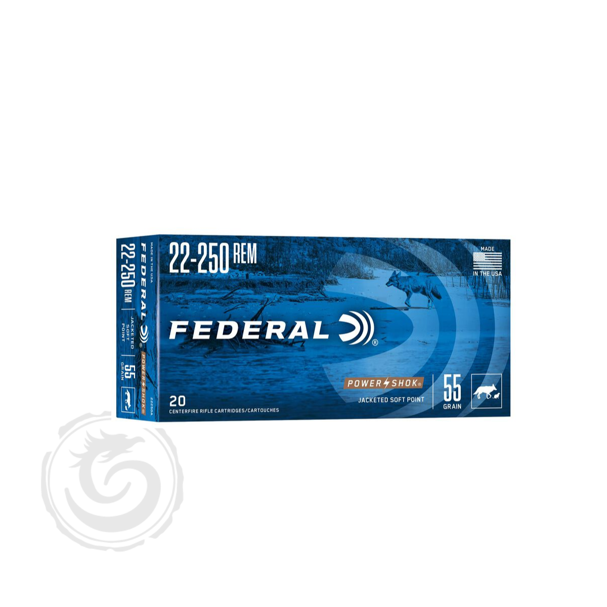 Federal Power Shok 22-250 Rem 55 Gr JSP Box of 20