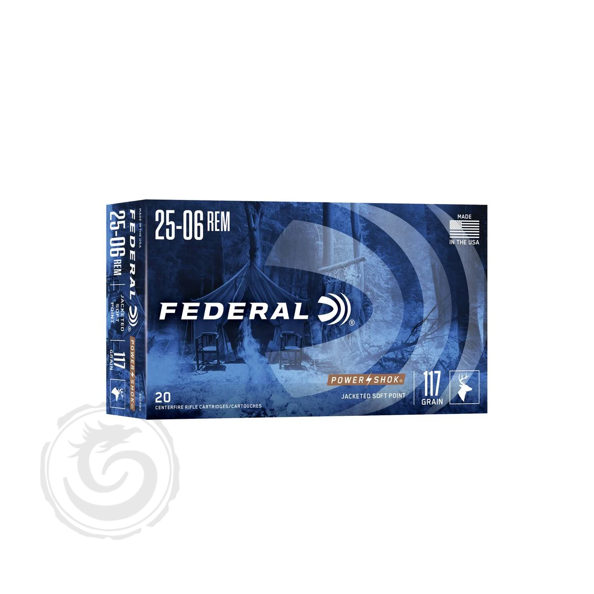 Federal Power Shok 25-06 Rem 117 Gr JSP Box of 20