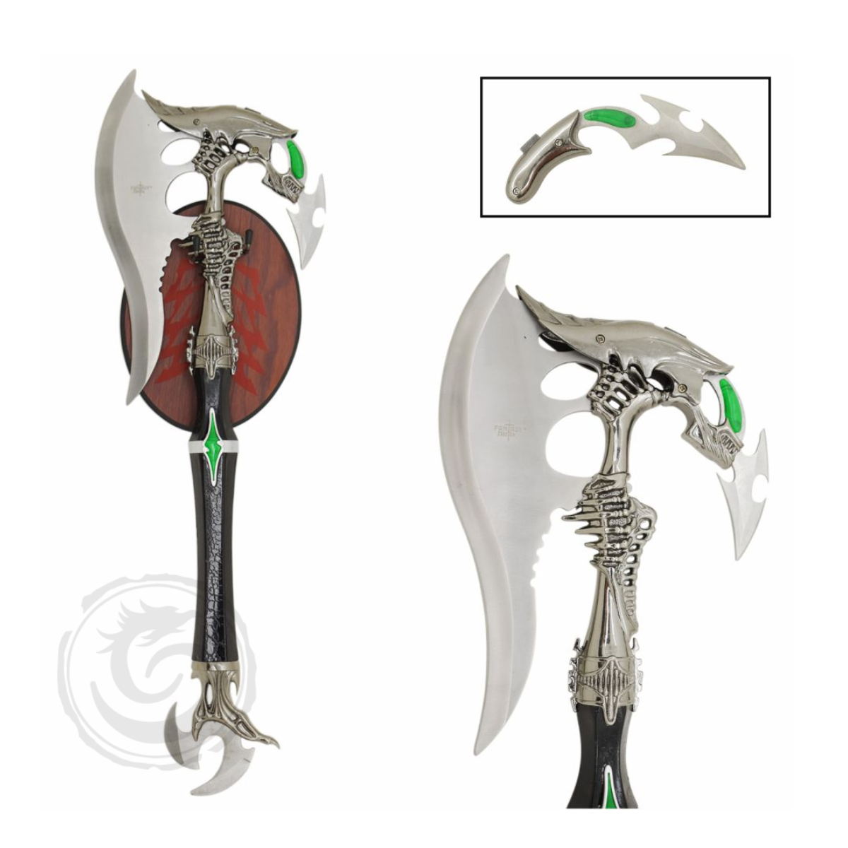 Fantasy Master Alien Fantasy Axe with Detachable Hidden Knife & Display Plaque