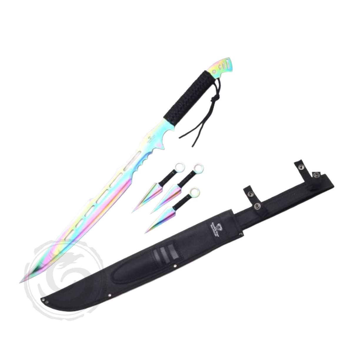 Snake Eye Ninja Sword With Throwing Knife Set Rainbow